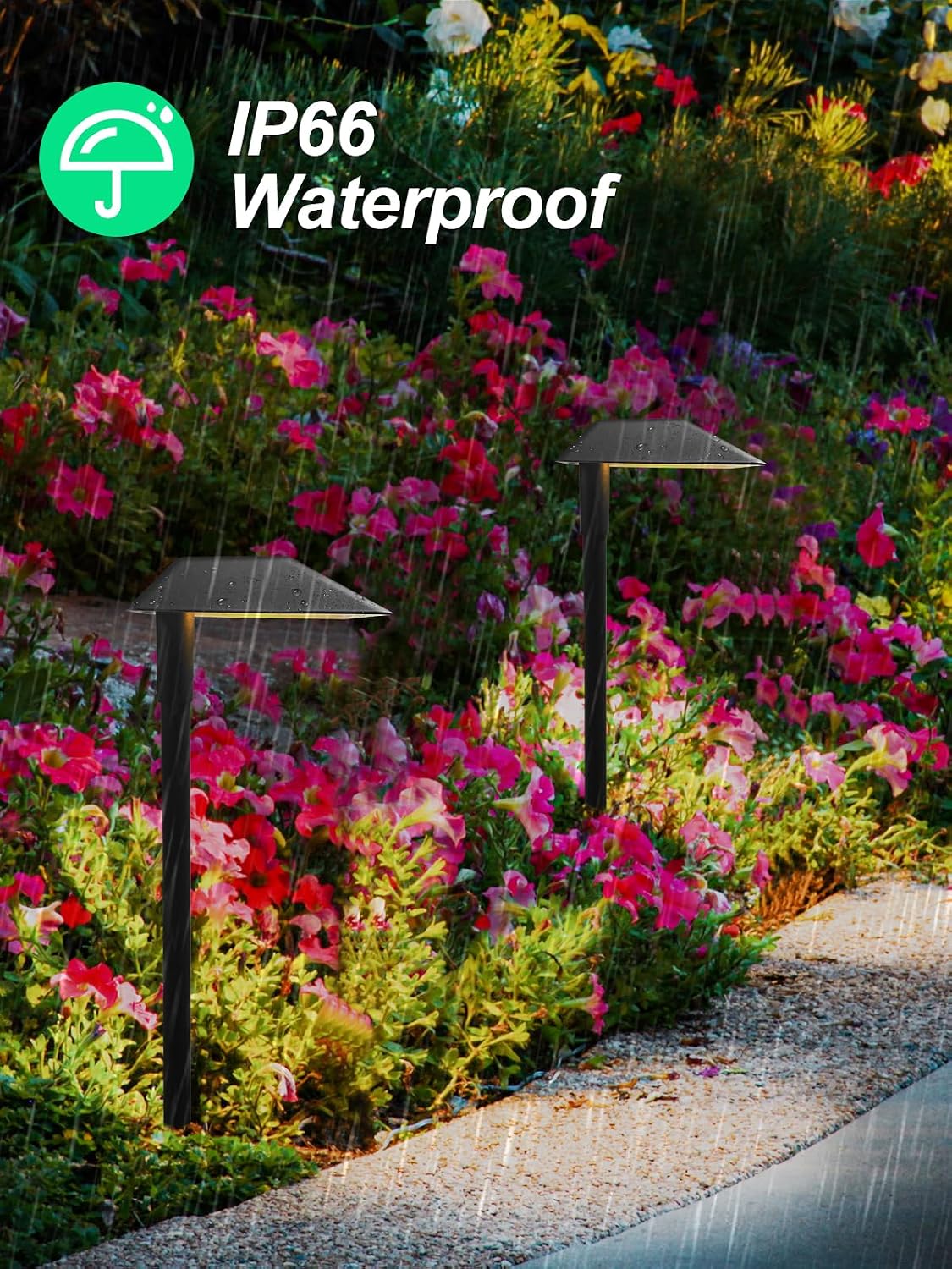 5W Low Voltage Landscape Pathway Lights with Connectors,12-24V Outdoor Path Lights, 3000K Wired Landscape Lights for Yard Garden Walkway, IP66 Waterproof（12Pack）