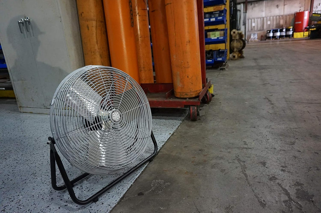 TPI Corporation F18-TE 18' Heavy Duty Floor Fan — 3 Speed Industrial Workstation Shop Fan — Commercial Grade Air Circulation Fan — 120v Single Phase