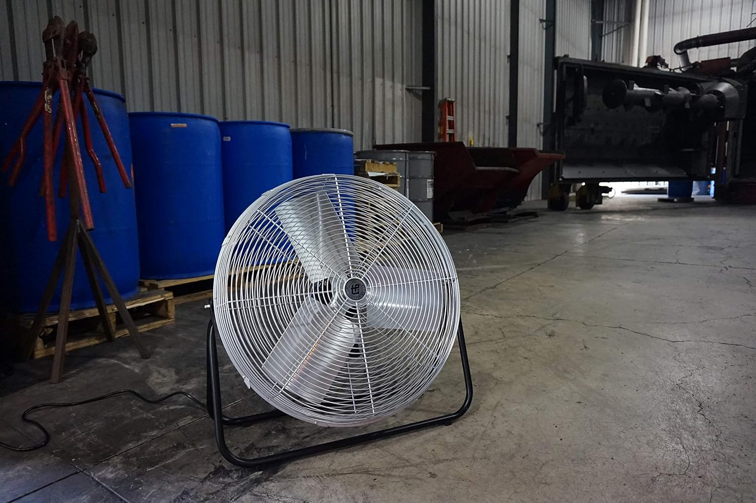 TPI Corporation F24-TE 24' Heavy Duty Floor Fan — 3 Speed Industrial Workstation Shop Fan — Commercial Grade Air Circulation Fan — 120v Single Phase
