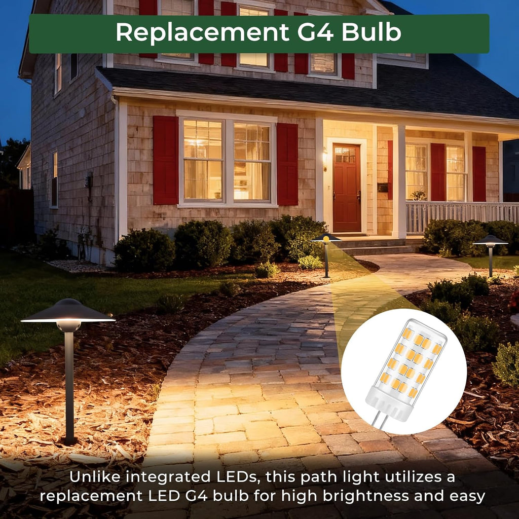 Gardencoin Low Voltage Pathway Lights (8.5'' Shade, 21.5'' Tall)，12V Outdoor LED Landscape Path Lights Wired, Aluminum Pathway Lighting with 3W 2700K Replaceable Bulb for Walkway Garden Yard, 12 Pack