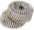 kimllier 3600 Count Coil Siding Nail Full Round Head Wire Collated Coil 15-Degree 1-3/4-Inch x .090-Inch Ring Shank 304 Stainless Steel