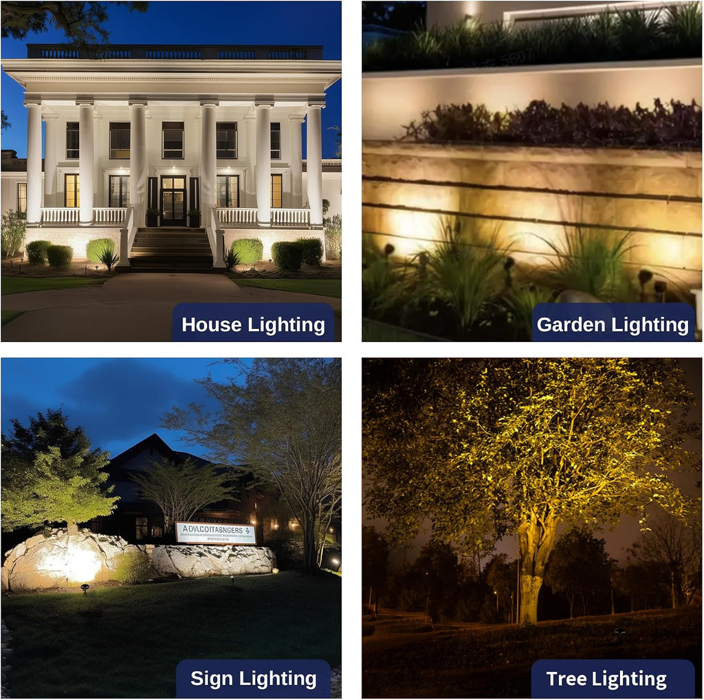 Gardenreet LED Wall Wash Lights - Landscaping Brass Low Voltage Flood Lights, 12V Hardwired Waterproof Outdoor, Wide Angle Lighting for Yard Wall House with 2700K 3W 270LM Replaceable G4 Bulb 8 Pack