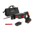 WORX 20V WX516 Cordless Sabre Saw, 29 mm Stroke, Up to 300 mm, Brushless Motor, Multi-Material, Variable Speed, Lightweight and Ergonomic, with 1 x 4Ah Battery and Charger