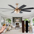 Farmhouse Ceiling Fans with Lights,Chandelier Fan with DIY Rings LED,Fandelier Ceiling Fans with Lights for Living Room/Bedroom (Gold-MD-DC7205-G, 72 Inch)