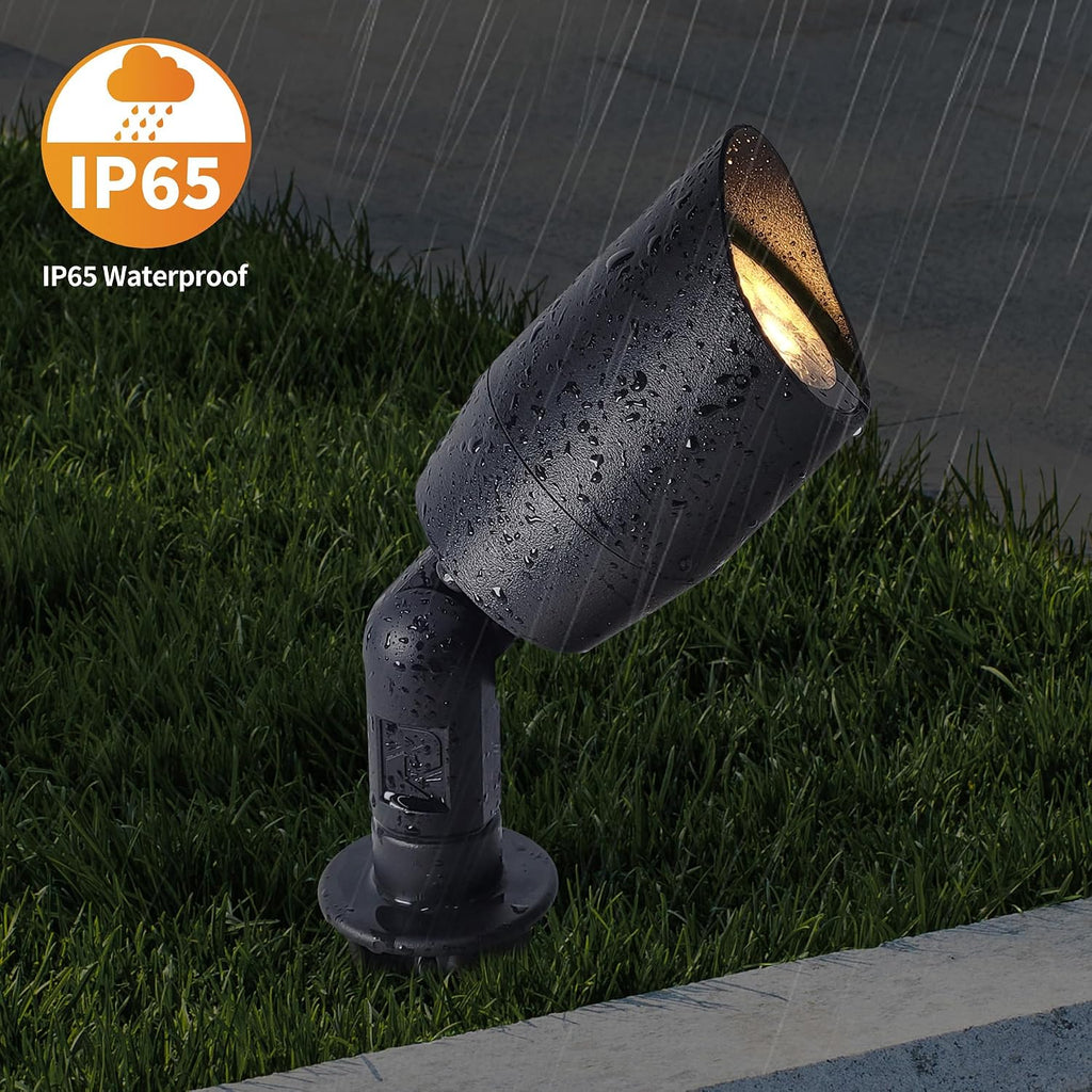 VISTA 4 Pack Cast Aluminum Landscape Spotlights, Low Voltage Landscape Lighting Spot Lights Outdoor with 4.5W MR16 LED Bulb for Yard, Garden, Lawn, Tree