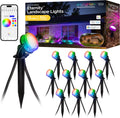 Enbrighten Vibe Eternity Garden Lights, 50ft, 12 RGBWIC LEDs, Waterproof, Uplights, Outdoor Landscape Lighting, Home Exterior Spotlight, Smart App, Works with Alexa, Google Home, 83790