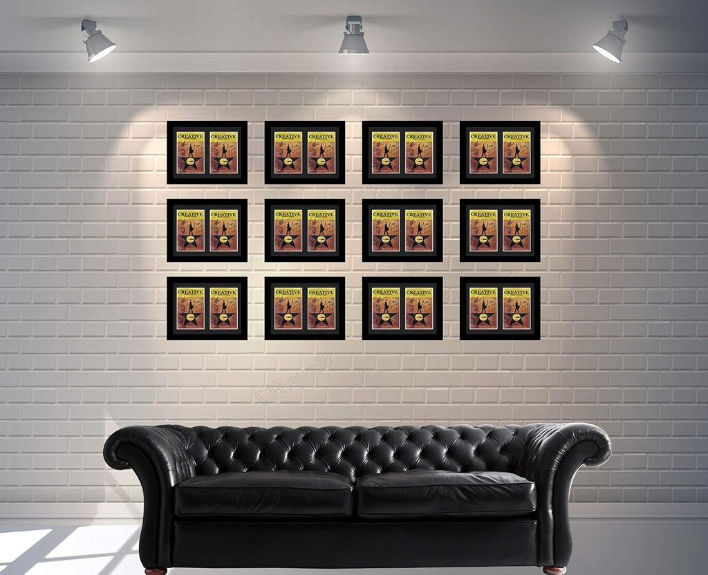 Creative Picture Frames 11'x 14' Black Double Theatre Bill Frame and Black Matting with Installed Hanger and Stand (Theatre Bill Not Included Pack of 4)