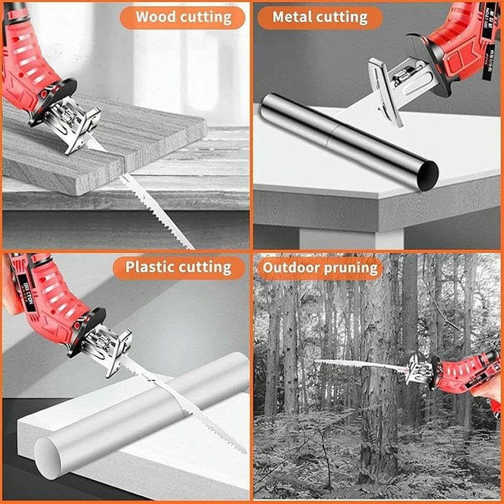 Cordless Mini Electric Reciprocating Saw Set - Professional Cordless Reciprocating Saw, Silent and Lightweight Design, Versatile for Cutting Wood, Bones