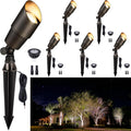 Gardenreet Solid Brass Spot Lights - Low Voltage Landscape Spotlight Outdoor, 12V LED Uplights Wired Waterproof, Electric Bronze for Patio Wall with 4000K Bright White MR16 Bulb (6 Pack)