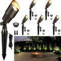 Gardenreet Solid Brass Spot Lights - Low Voltage Landscape Spotlight Outdoor, 12V LED Uplights Wired Waterproof, Electric Bronze for Patio Wall with 2700K Warm White MR16 Bulb (6 Pack)