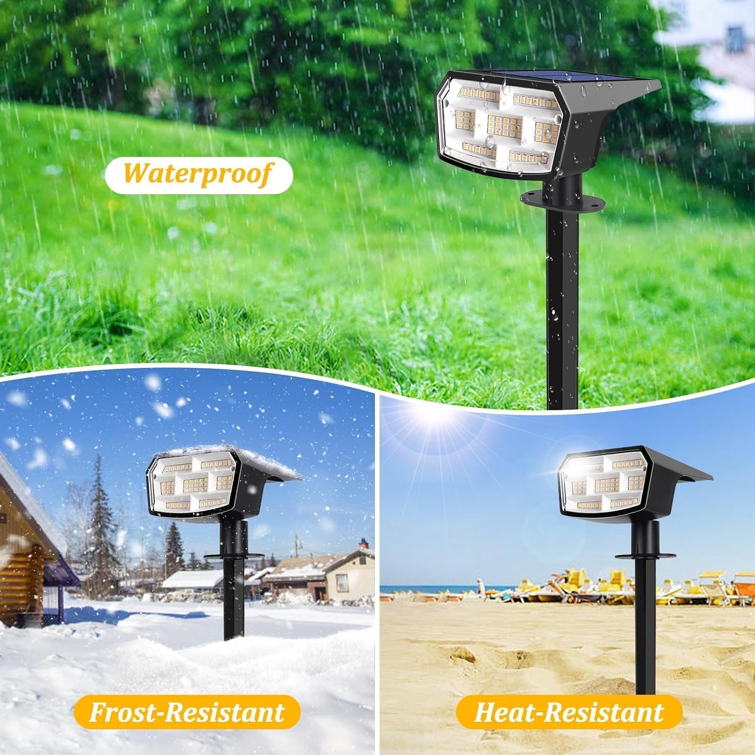 Solar Lights Outdoor Garden Solar Spot Lights Outdoor LED Waterproof for Yard with Landscape Front Door Ornaments