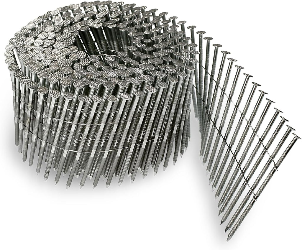 Simpson Strong-Tie S13A225SNC Collated Ring-Shank Siding Nail‚ 2-1/4 Inch x 0.221 Inch, 15 Gauge Wire Coil, Full Round Head, Diamond Point, Type 304 Stainless Steel (Pack of 3600)