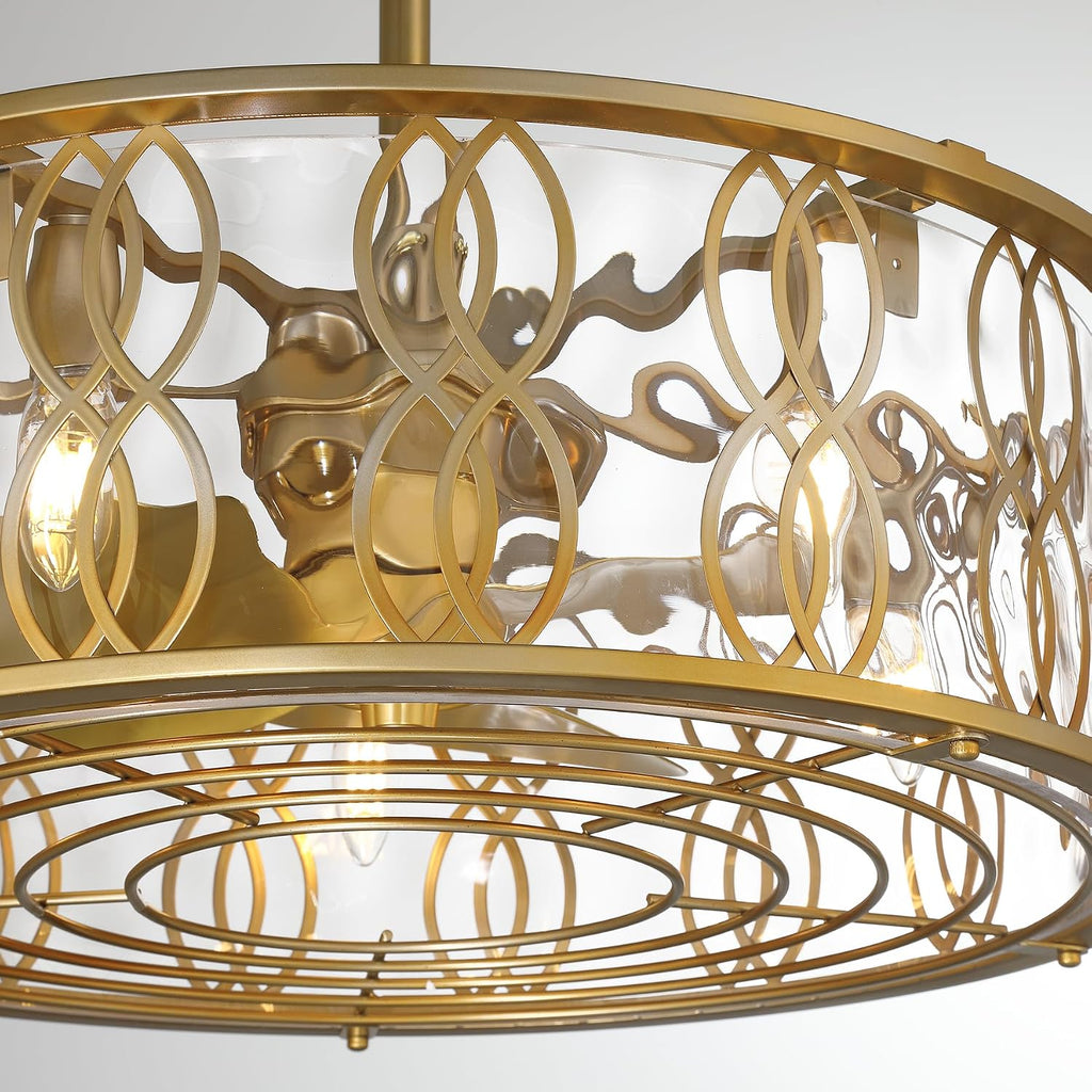 Savoy House Snowden 24 in. Indoor Burnished Brass Ceiling Fan Dallier with LED Bulbs 24-FD-2008-171
