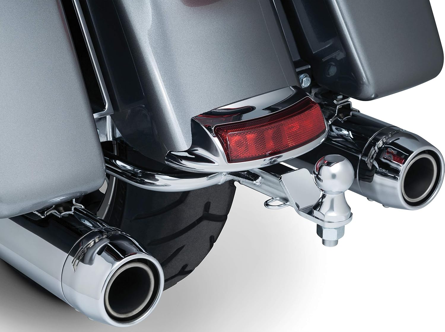 Kuryakyn 7657 Motorcycle Accessory: Receiver Hitch with 1-7/8' Diameter Trailer Hitch Ball for 2014-19 Harley-Davidson Touring Motorcycles, Black/Chrome