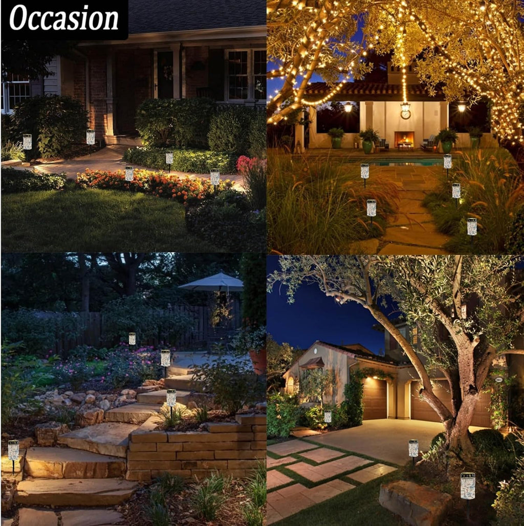 Western Cowboy Horse Garden Stake Solar Lights Outdoor Pathway Lights for Yard Patio,Horse Solar Walkway Lights,Flameless Landscape Lighting,Solar Lantern for Home Path