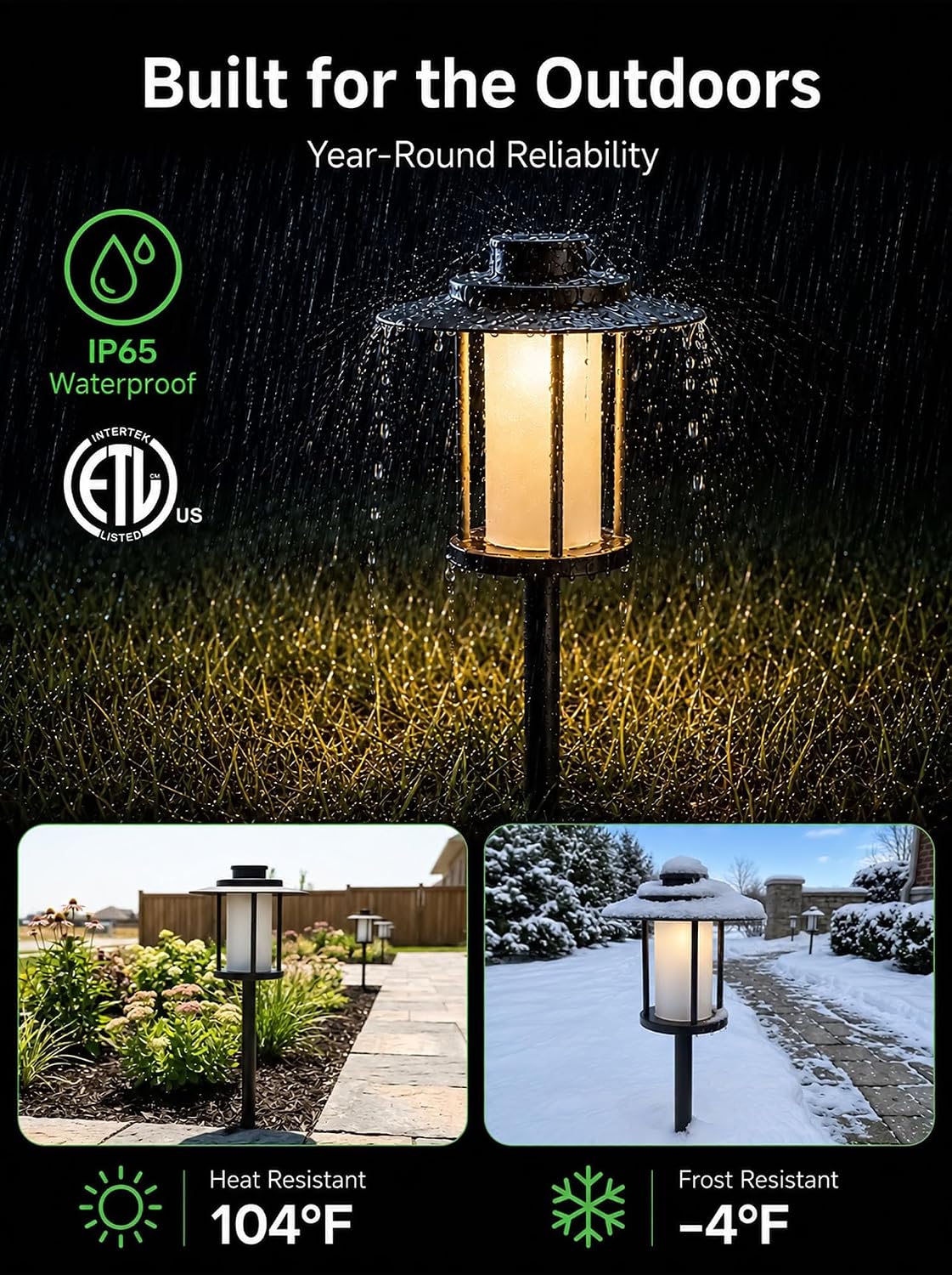 Outdoor Low Voltage Pathway Light, 12V Warm & Cool White Switchable Path Lights LED, IP65 Waterproof Landscaping Pathlight, Walk Side Lighting 5W ORB Aluminum for Backyard Lawn (6 Pack)