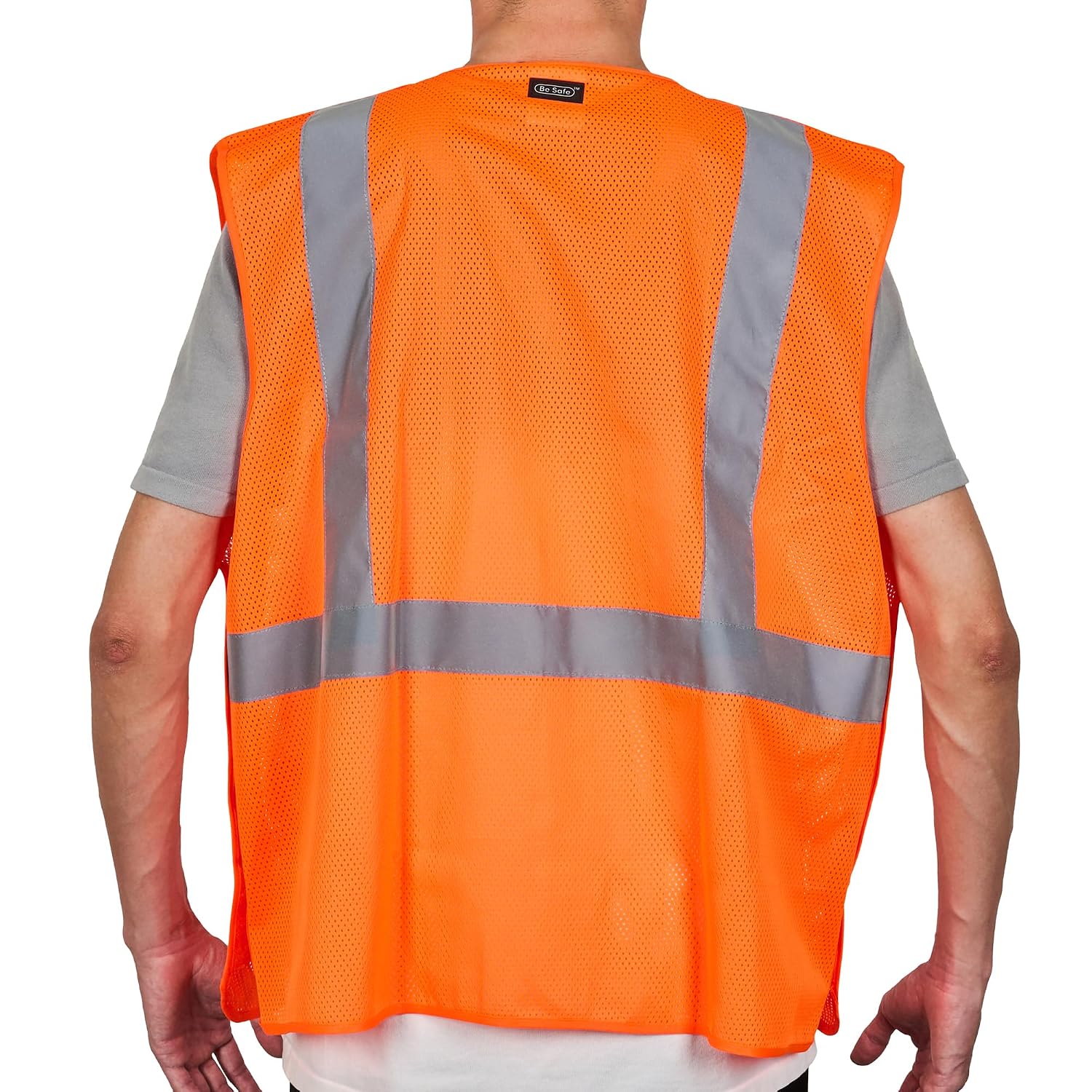 Restaurantware High Visibility Vest - 20 Pack - 27.99 x 27.56 Inch Plastic Breakaway Safety Vest - Tear Away Mesh Reflective Work Vest - Hook and Loop Closure - Orange