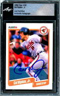 Cal Ripken Jr. Autographed 1990 Fleer Card #187 Baltimore Orioles Leaf SKU #243510 - Baseball Slabbed Autographed Cards