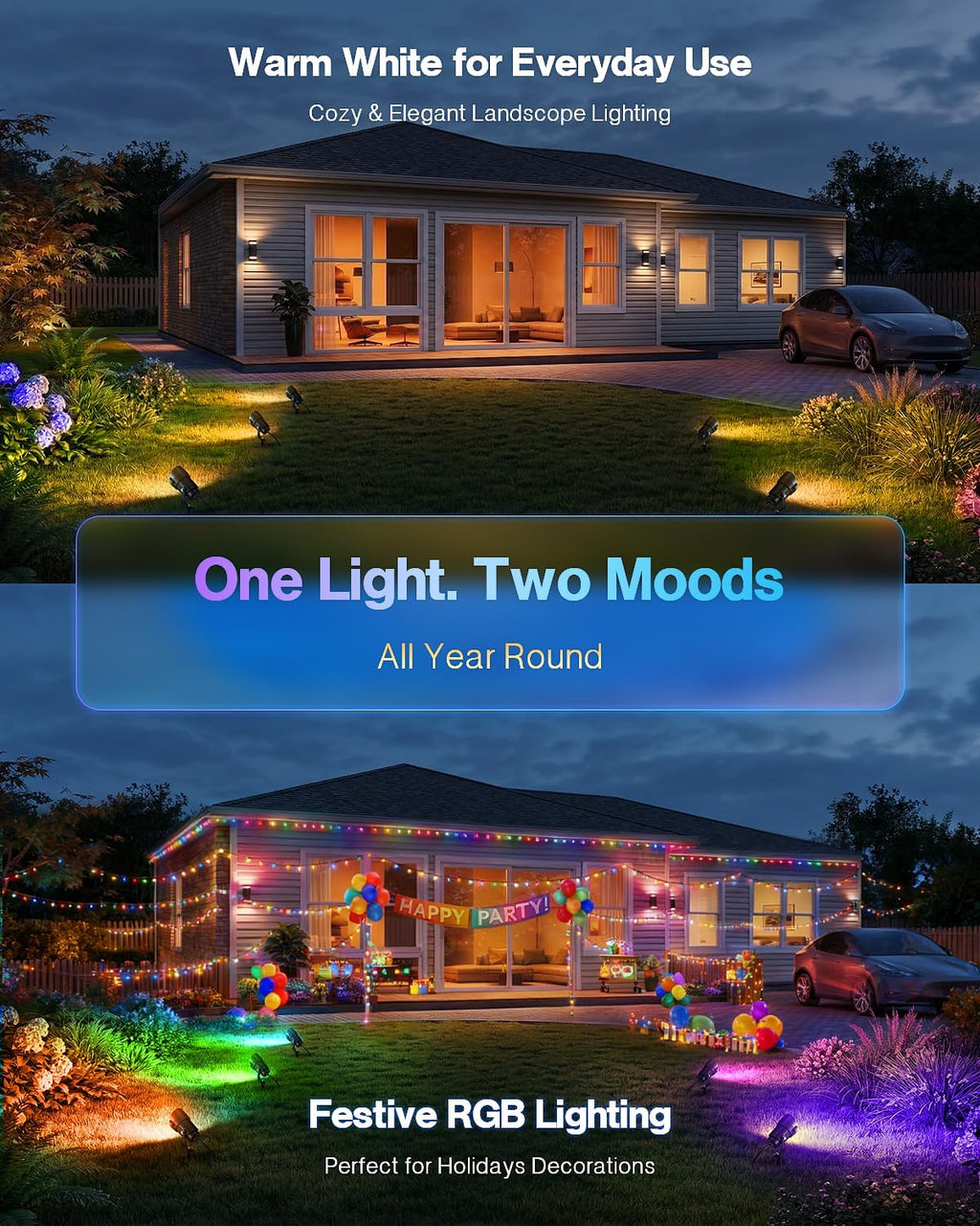 HIBOITEC RGBWW Low Voltage Landscape Lights 12-Pack, ETL Listed IP65 Outdoor LED Spotlights with Timer & Dual Remote, 12-24V Color Changing Uplighting for Yard Trees(Transformers NOT Included)