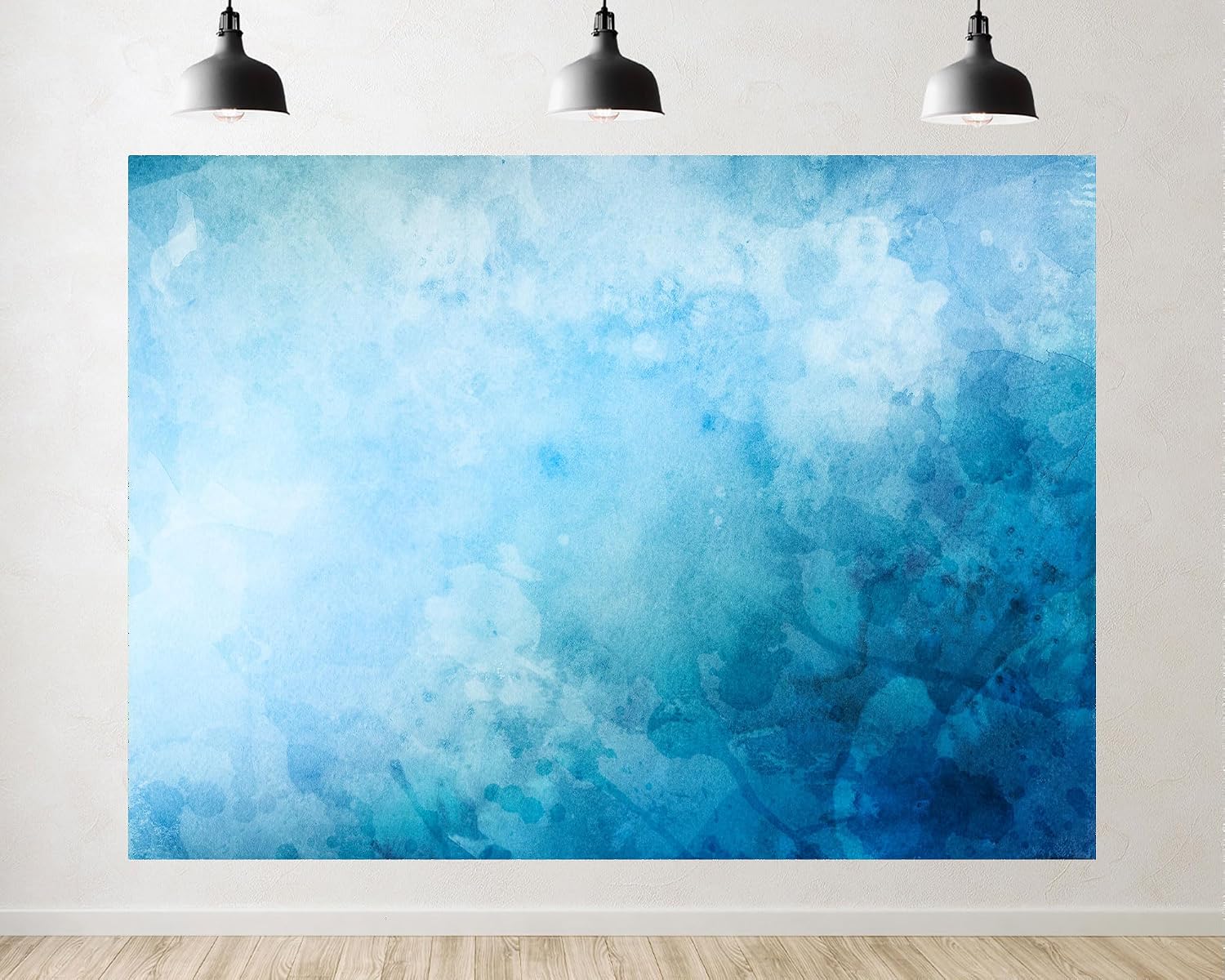 Trykid 20x10ft Light Blue Teal Watercolor Texture Backdrop Soft Abstract Wash Artistic Paper Craft Design Background Scrapbook Tapestry Decoration Photo Studio Prop Fabric