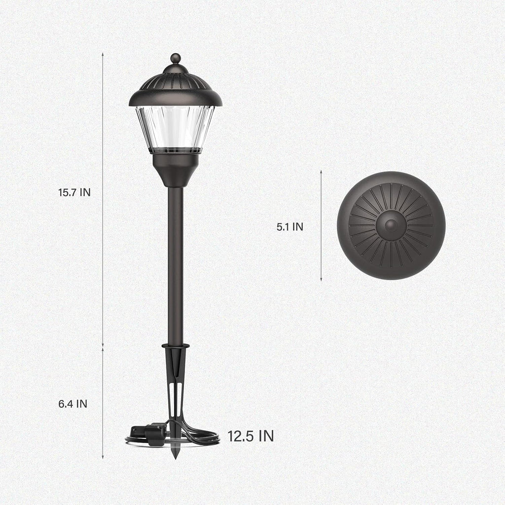 GOODSMANN Pathway Lights 1.5W LED 8PK Outdoor Low Voltage Landscape Lighting Kits 100Lumen Hardwired Path Lights 3000K Warm White Metal 12V Bronze Electric Sidewalk Walkway Light with Cable Connector