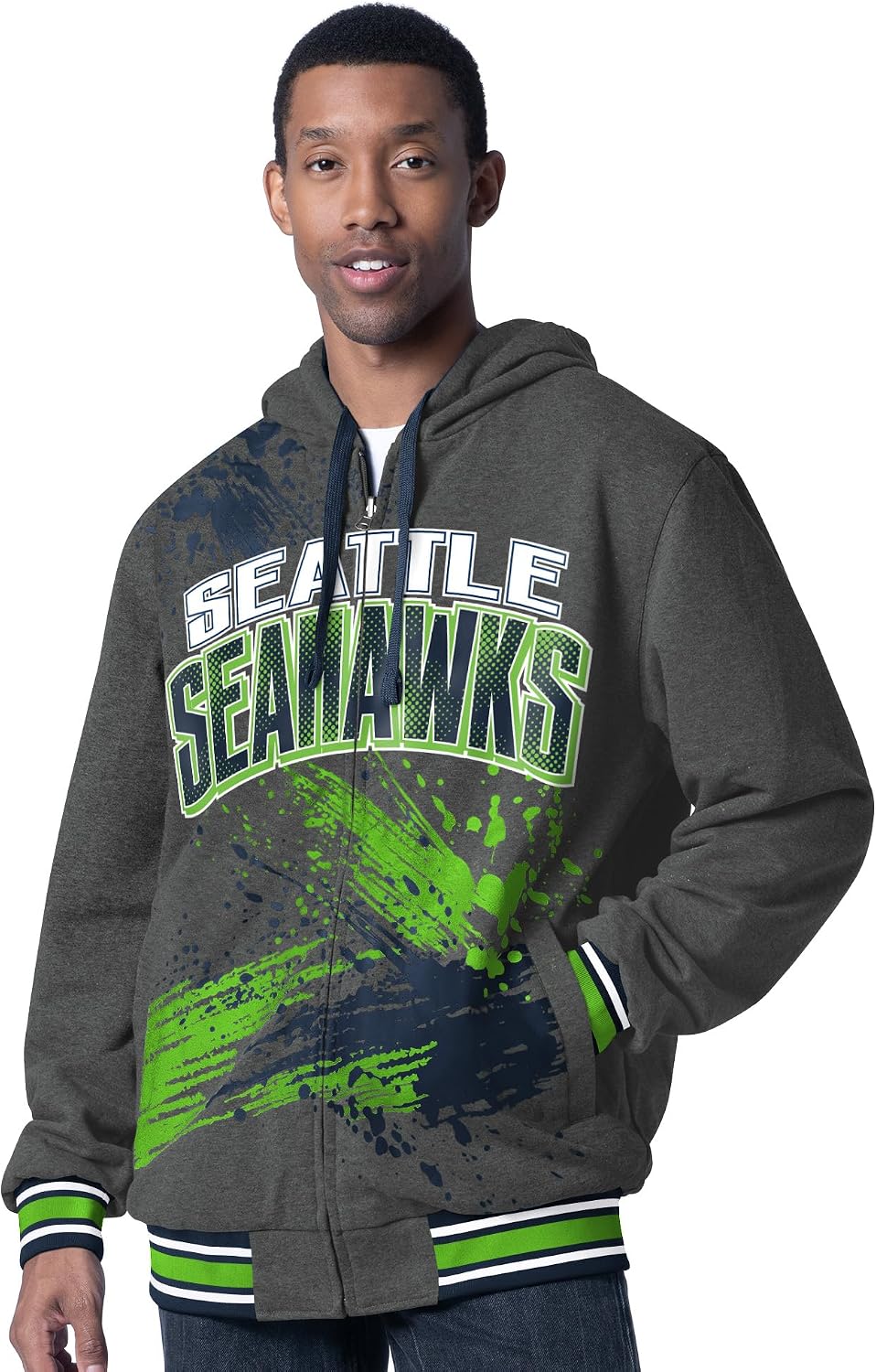 G-III Sports Men's NFL Dual Threat Reversable Full-Zip Hooded Jacket