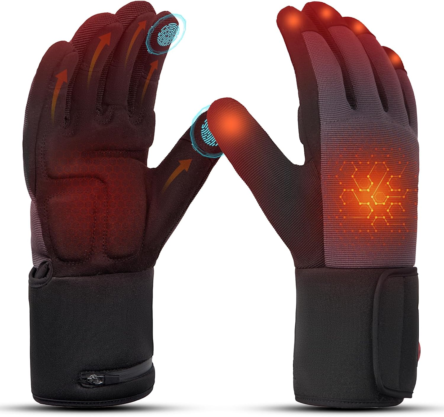 Heated Work Gloves for Men Women - Rechargeable Electric Heating Gloves, Windproof Thermal Gloves with Touchscreen