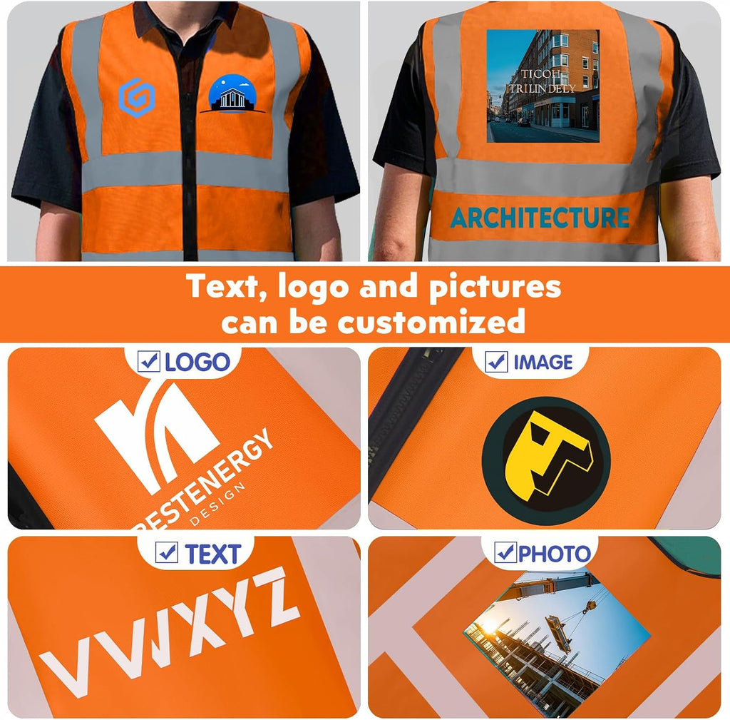 BeautyWill Bulk Custom Logo Safety Vest High Visibility Reflective Work Vests