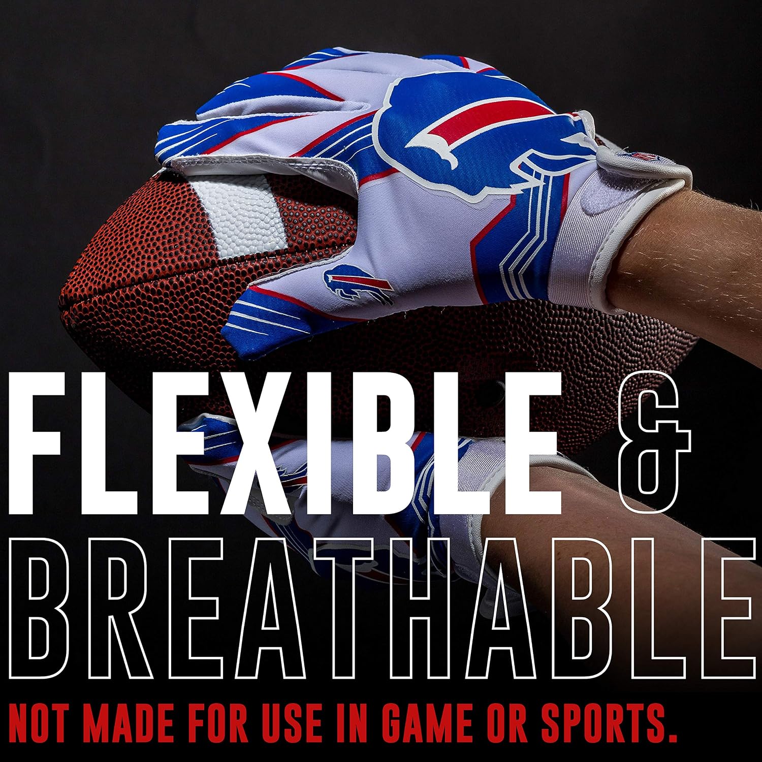 Franklin Sports Youth NFL Football Receiver Gloves - Kids Football Gloves Pair - NFL Team Logos and Silicone Palm