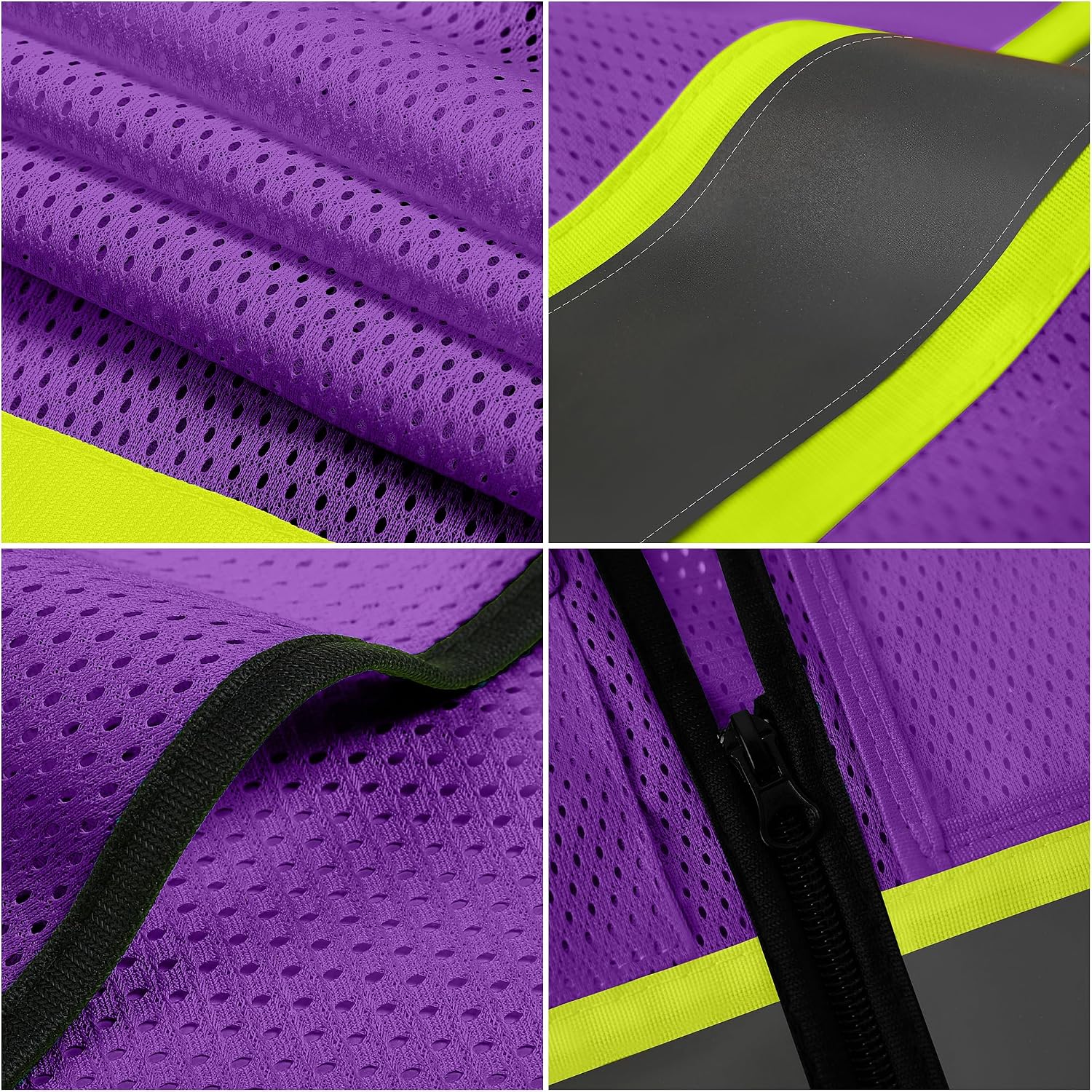 BeautyWill Custom LOGO Safety Vests Reflective Vest Class 2 ANSI with Pockets Zipper High Visibility Construction Uniform