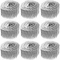 uxcell 3600 Count Siding Nails 2-1/2'x0.09' 15-Degree 304 Stainless Steel Ring Shank Full Round Head Collated Wire Coil for Lath and Sheathing Materials