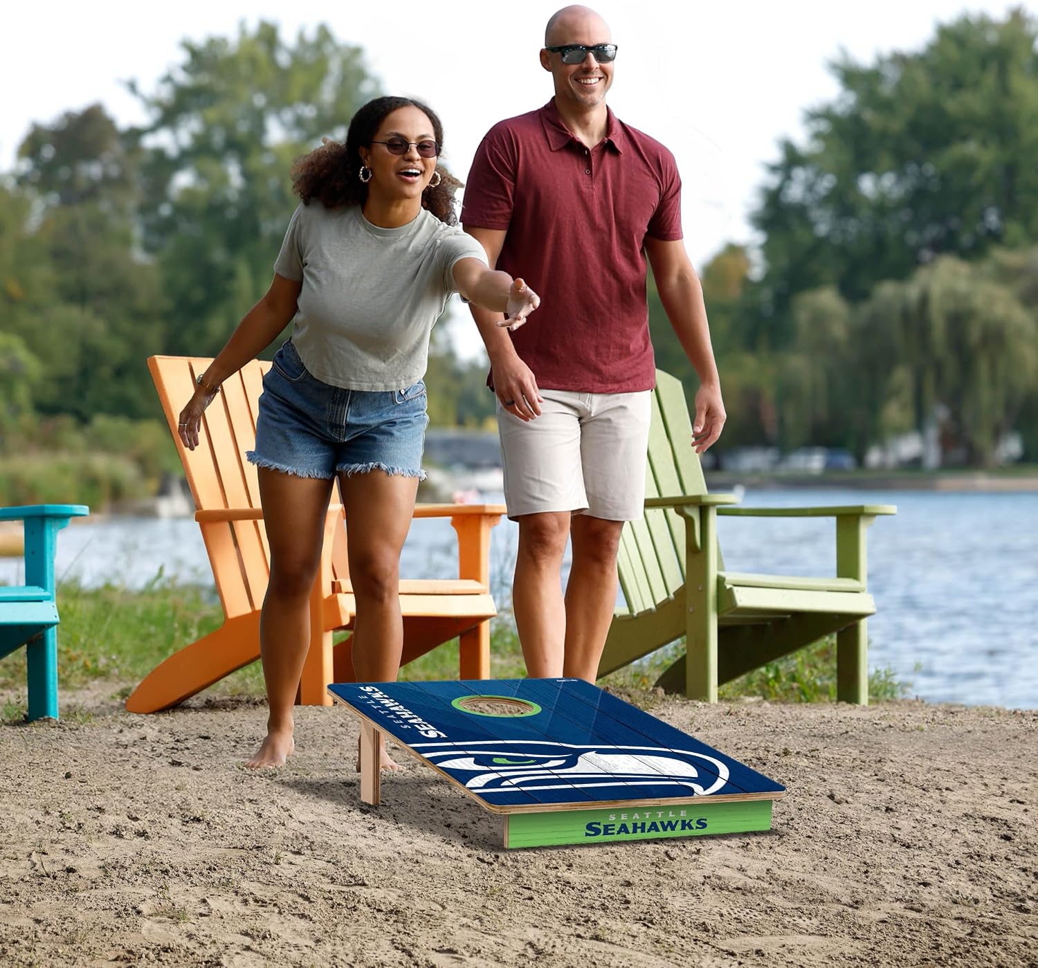YouTheFan NFL 2' x 3' Wood Cornhole Game with Logo Bags