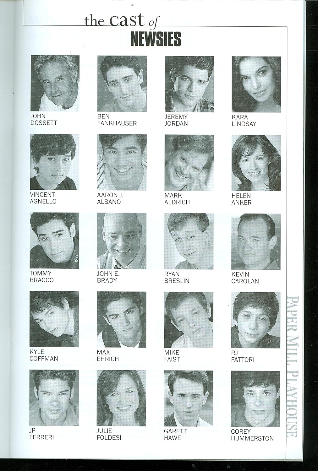Newsies The Musical, pre-Broadway Playbill + Jeremy Jordan, John Dossett, Kara Lindsay, Andrew Keenan-Bolger, Vincent Agnello