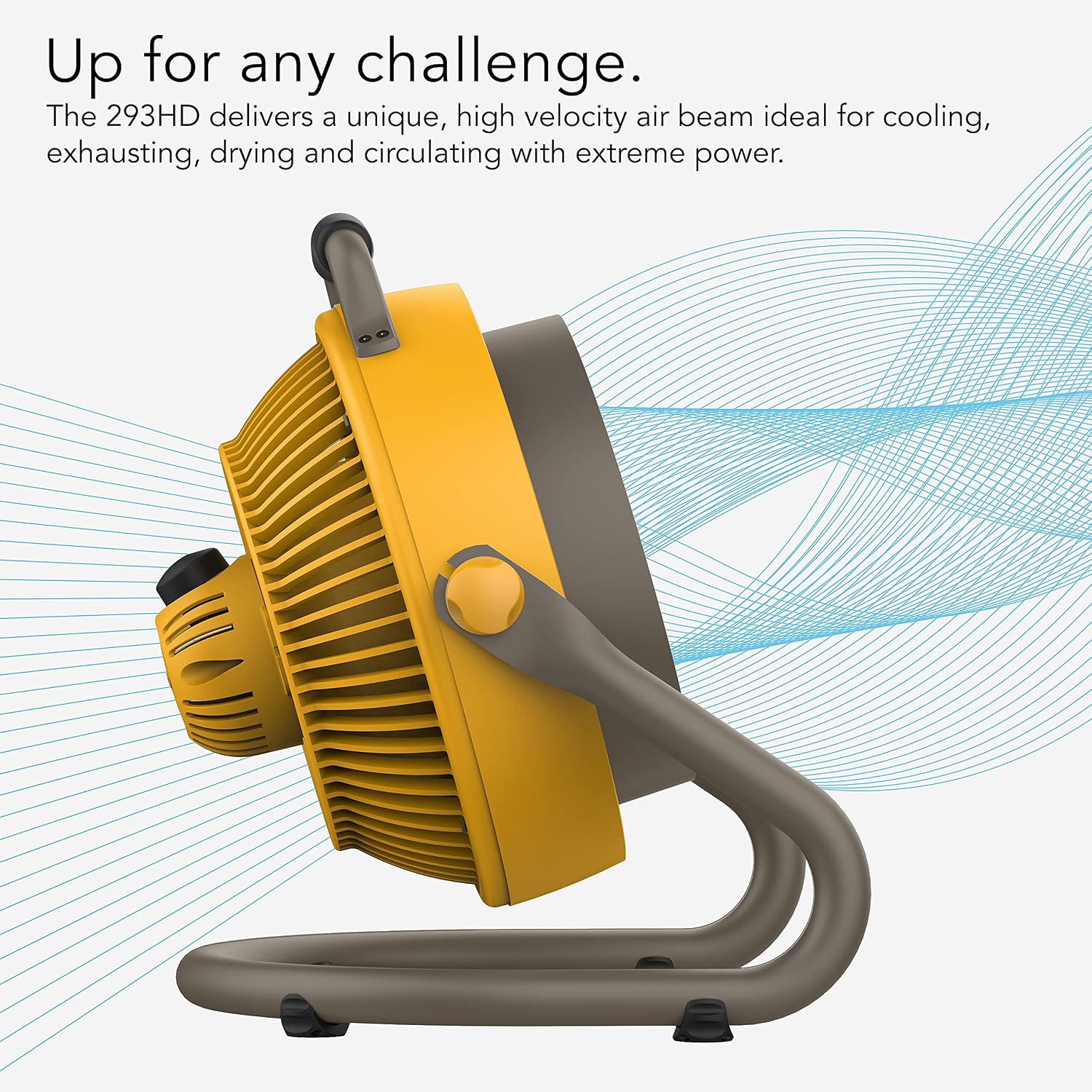 Vornado 293 Large Heavy Duty Shop Fan, 3 Speed Electric Fan, High Impact Casing, IP54-Rated Motor, Whole Room Air Circulator, Pivoting Head, Carry Handle, 16' Floor Fan for Bedroom and Garage, Yellow