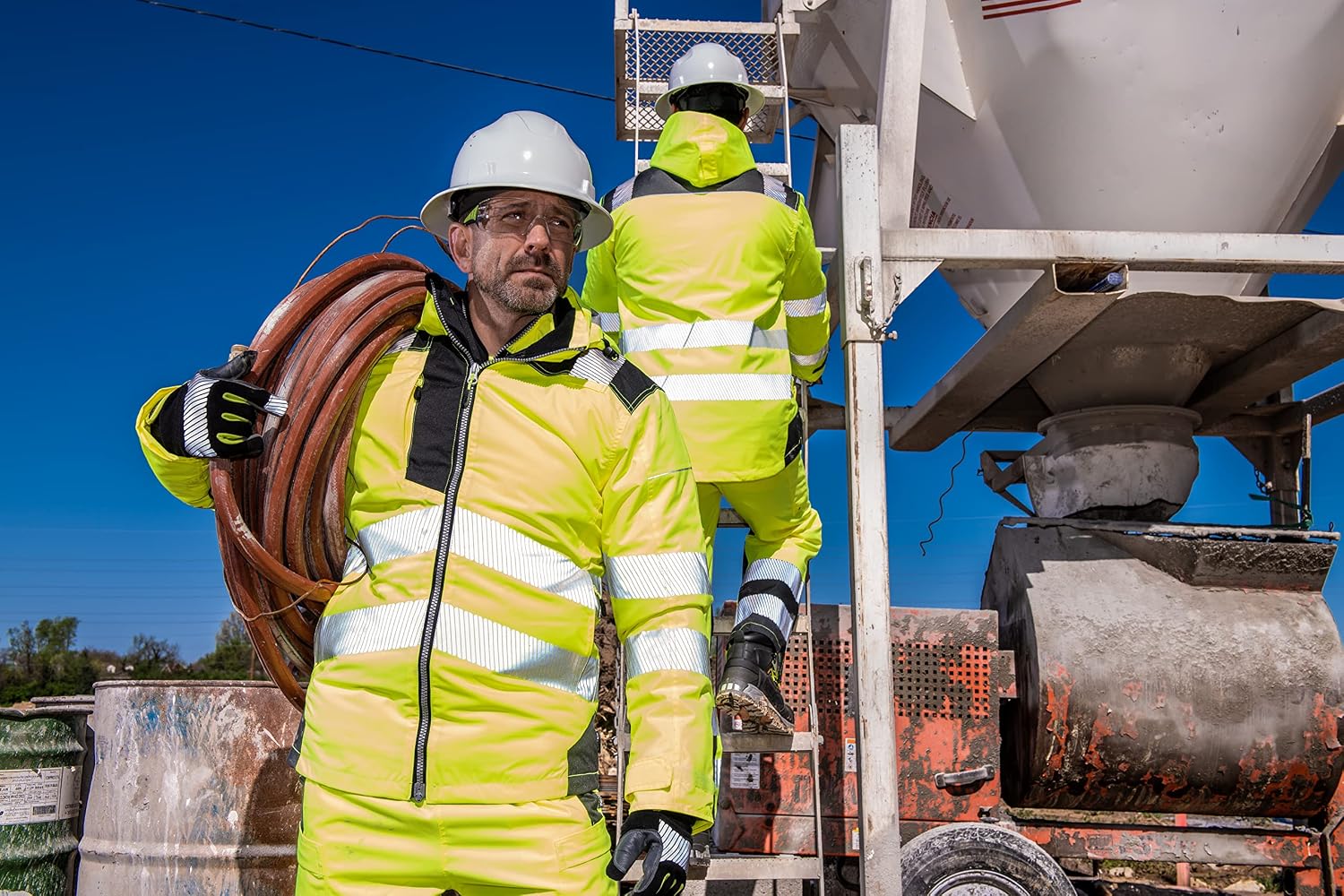 Portwest PW3 Hi-Vis Winter Jacket Work Safety Protective Reflective Waterproof Coat ANSI 3, 4XL