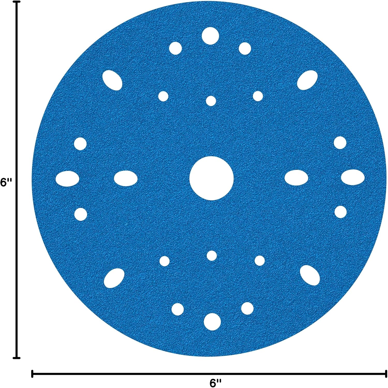 Hookit AMAPR 3M Blue Abrasive Disc Multi-Hole, 36170, 6 in, 40 Grade, 50 Discs per Carton
