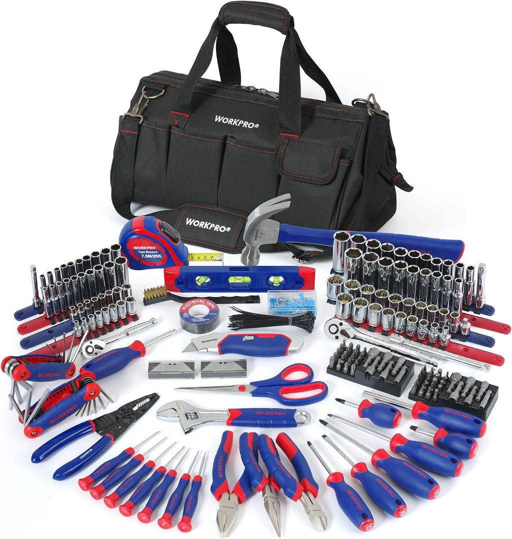 WORKPRO Home Tool Kit (322PCS) and IRWIN VISE-GRIP GrooveLock Pliers Set (2-Piece)