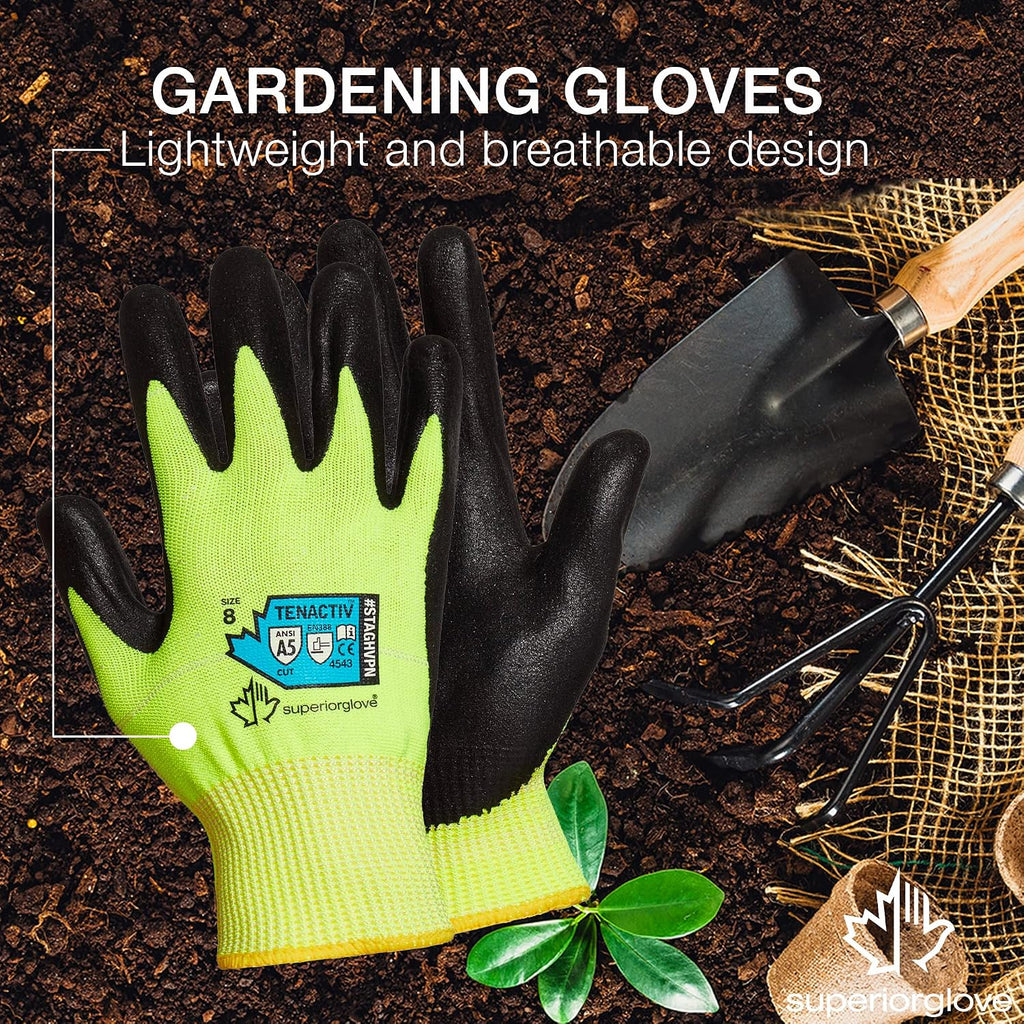 Superior Heavy Duty Gardening Gloves for Yard Work – Form Fitting Landscaping Glove Puncture Resistant with Composite Knit Breathable Backs - Mens Womens Unisex Design - Size X-Small (1 Pack)