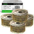 meite Siding Nails 15 Degree Coil Nails 2-3/8 Inch × .113 Inch Ring Shank Wire Collated Nails 6,000PCS, Electro-Galvanized Full Round Head Siding Nails for Coil Nailer Sheathing Decking Fencing