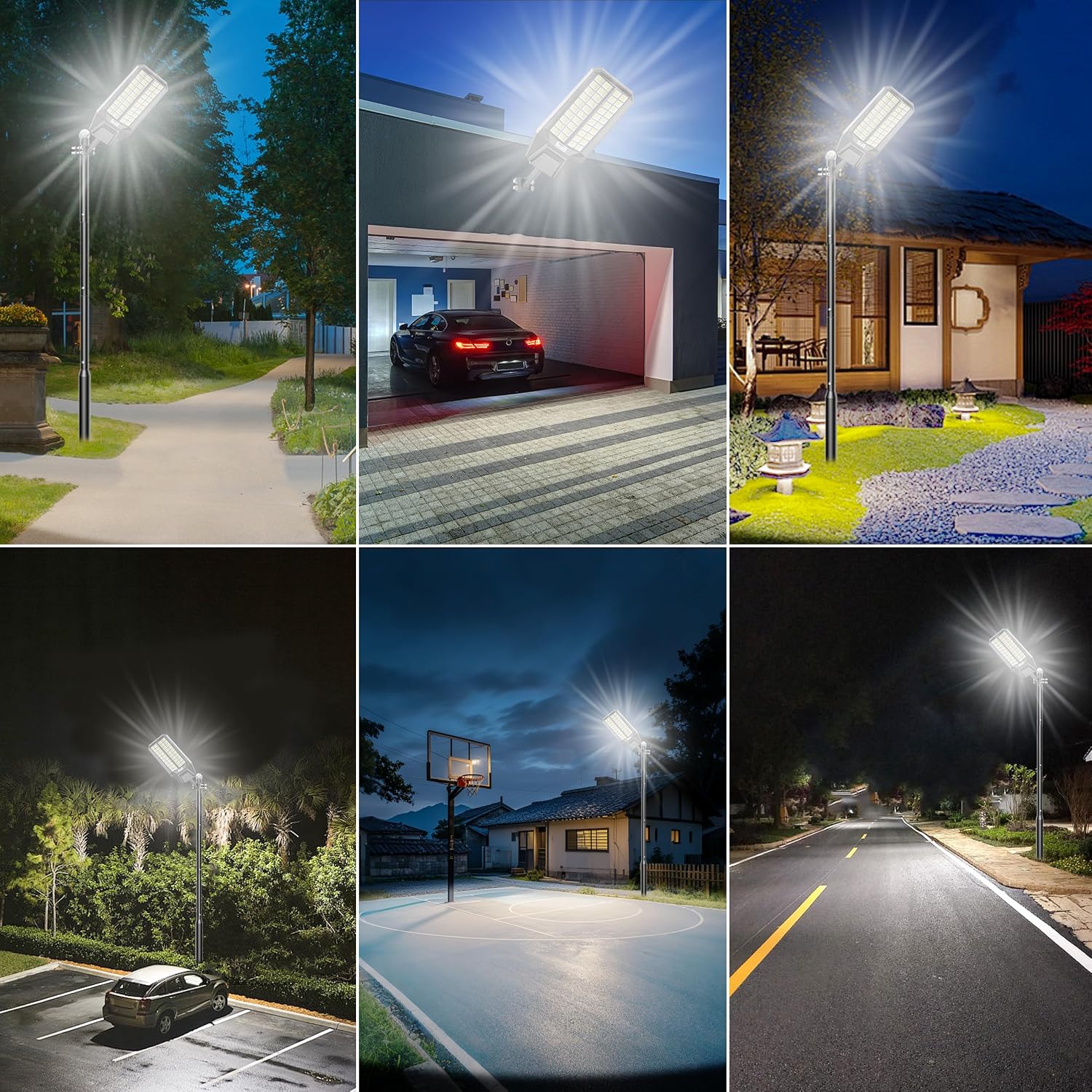 Solar Street Lights Outdoor Waterproof - Large 10000W Commercial Outdoor Solar Light Dusk to Down with Motion Sensor Remote Control LED Parking Lot Flood Lights for Yard Garden Walkway