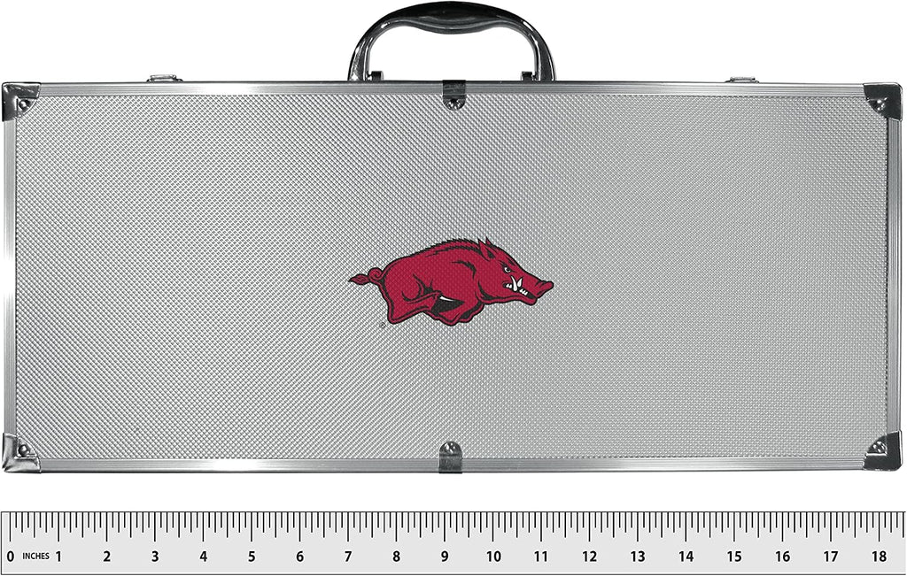 NCAA Siskiyou Sports Fan Shop Arkansas Razorbacks Steel Tailgater BBQ Set w/Case 8 piece Gray