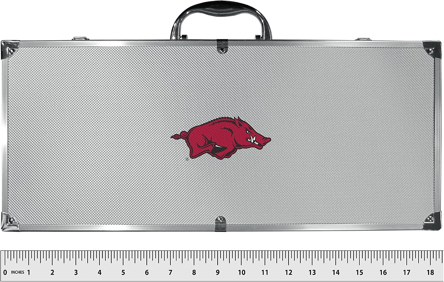 NCAA Siskiyou Sports Fan Shop Arkansas Razorbacks Steel Tailgater BBQ Set w/Case 8 piece Gray