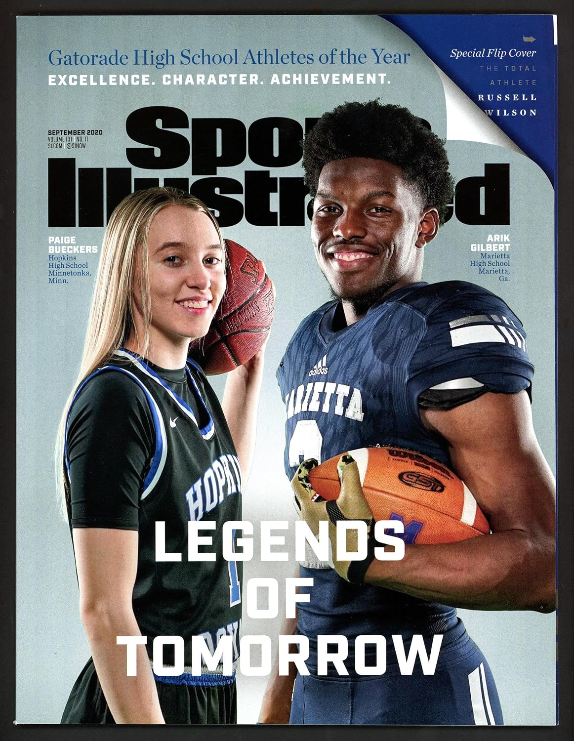 Russell Wilson Autographed Sports Illustrated Magazine Seattle Seahawks Signed in RW Holo & Beckett BAS Stock #182297 - Autographed NFL Magazines