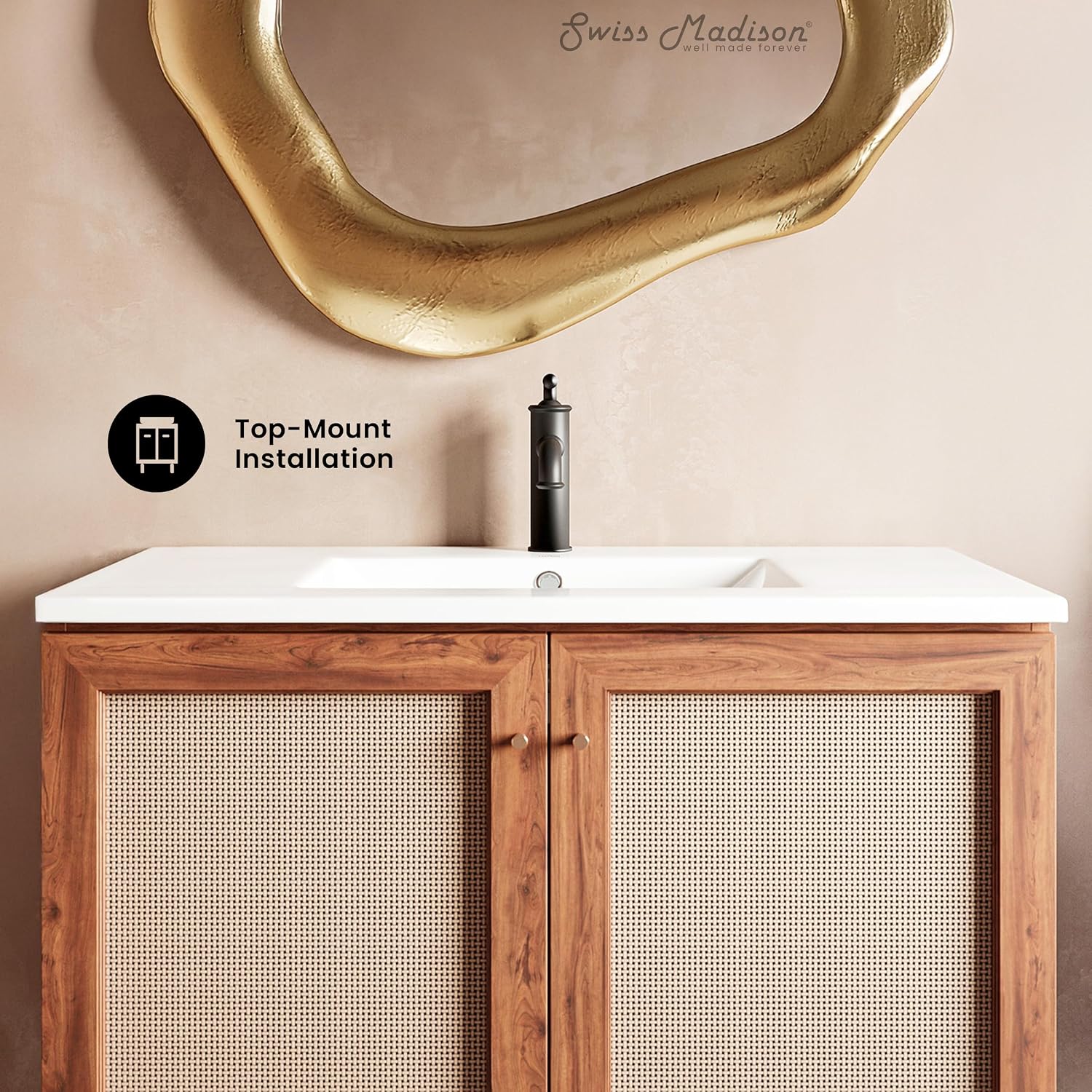 36' Ceramic Vanity Sink Top