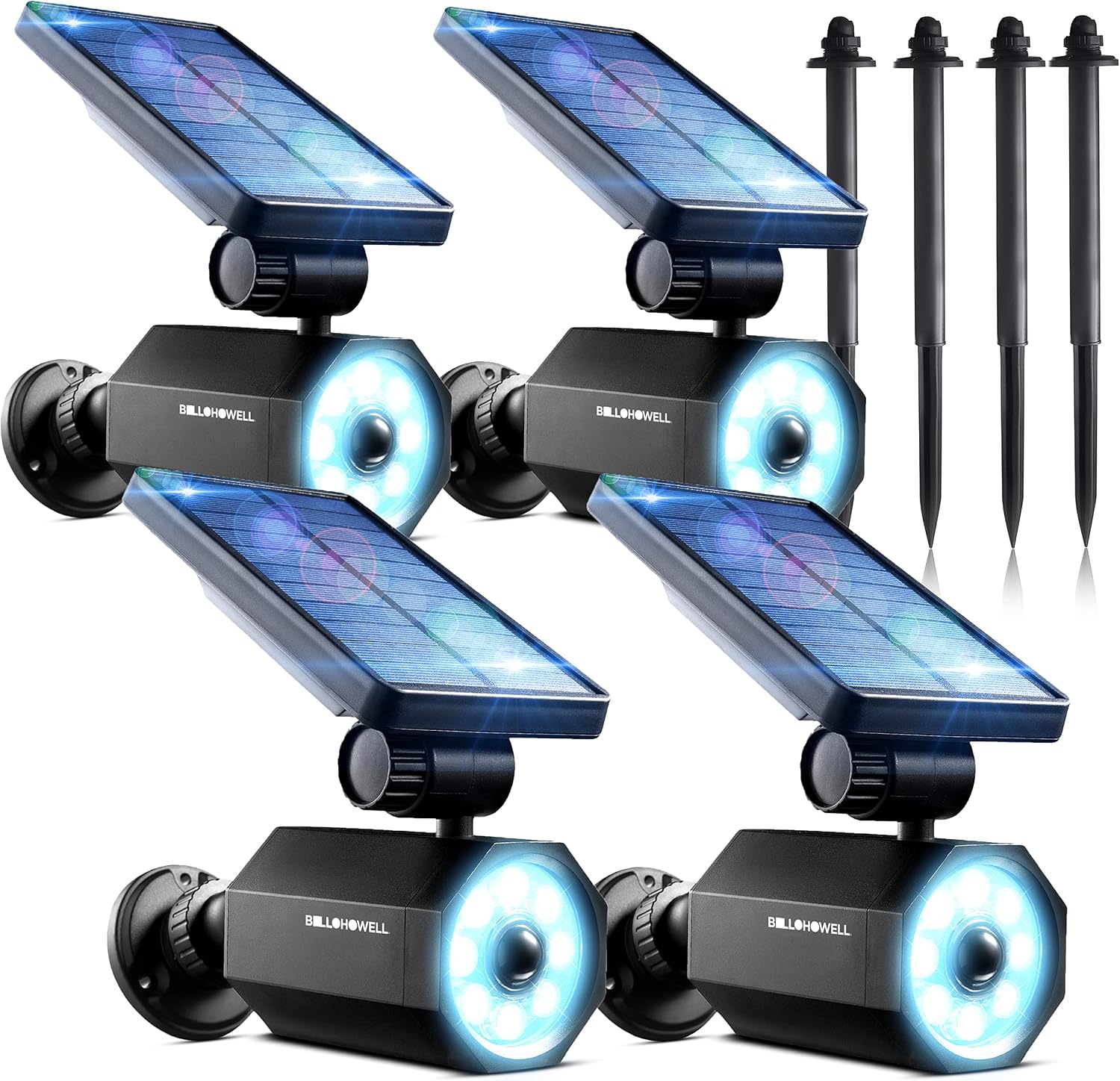 Bell+Howell Bionic Spotlight Motion Solar Spot Lights Outdoor Waterproof, Landscape Lights, Outdoor Solar Yard Lights Weather Resistant, Super Bright LED Lights, for Garden, Lawn As Seen On TV