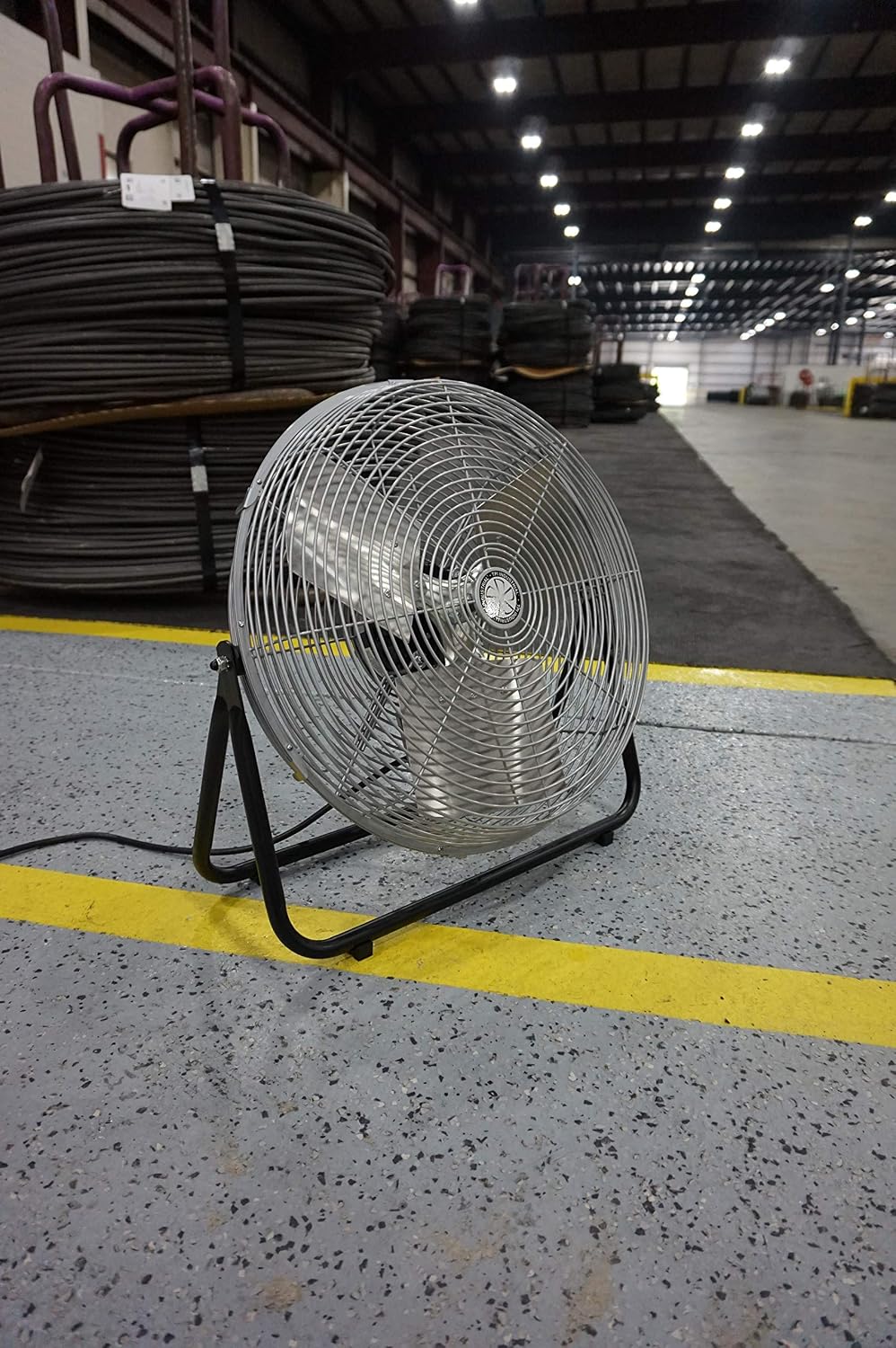 TPI Corporation F18-TE 18' Heavy Duty Floor Fan — 3 Speed Industrial Workstation Shop Fan — Commercial Grade Air Circulation Fan — 120v Single Phase