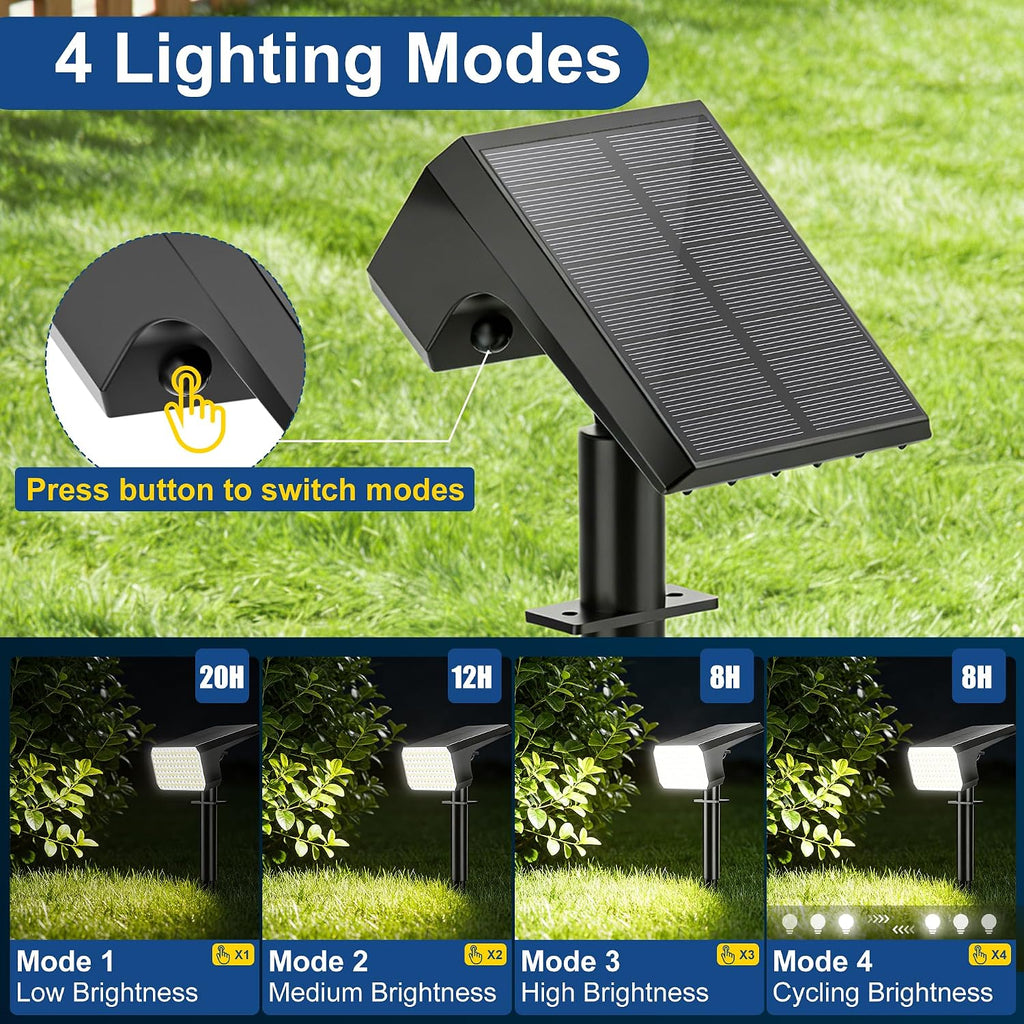 LANSOW Solar Spot Lights Outdoor 90LED 12 Pack Cool White& Solar Lights Outdoor Waterproof 8 Pack Color Changing
