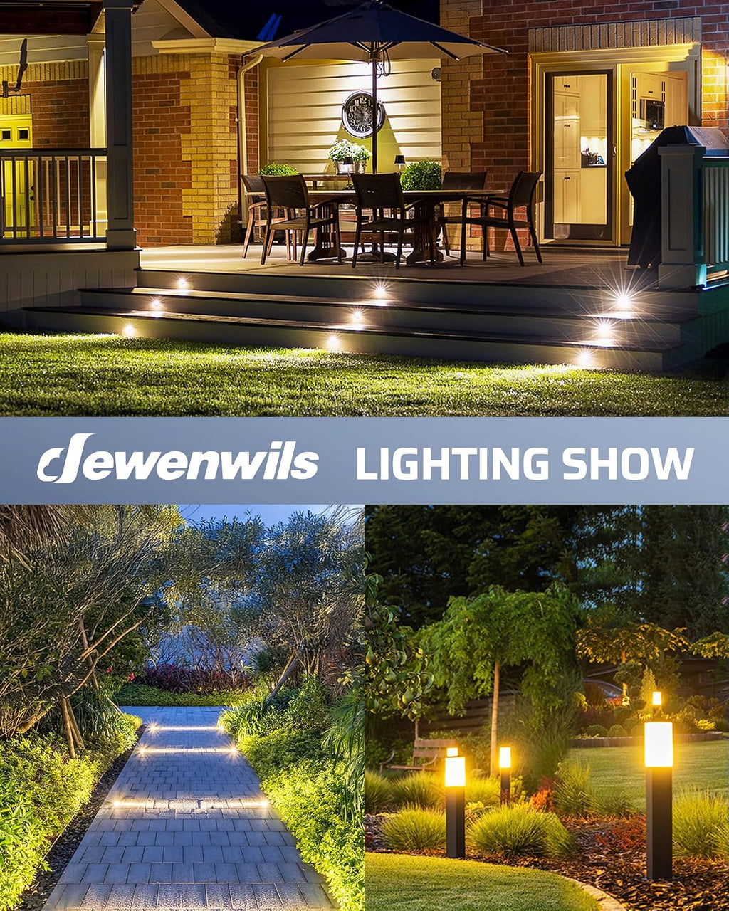 DEWENWILS 300W Low Voltage Landscape Transformer with 2 Zones, 120V AC to 15V DC, Low Voltage Transformer with LED Screen, Photocell Sensor & Timer, Weatherproof Metal Shell for Spotlight Steplight