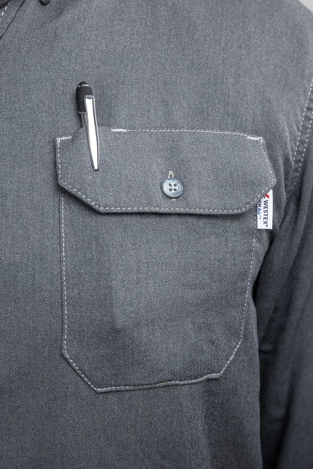 DRIFIRE Tall Size FR Vented Work Shirt, Grey, 3X-Large Tall