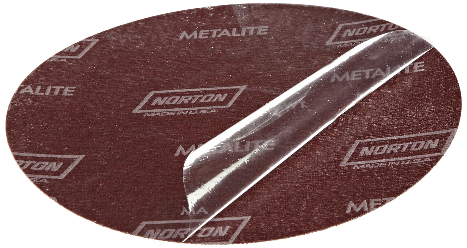 Norton Metalite R228 Small Diameter Abrasive Cloth Disc, Cotton Backing, Pressure Sensitive Adhesive, Aluminum Oxide, 3' Diameter, Grit 80 (Pack of 25)
